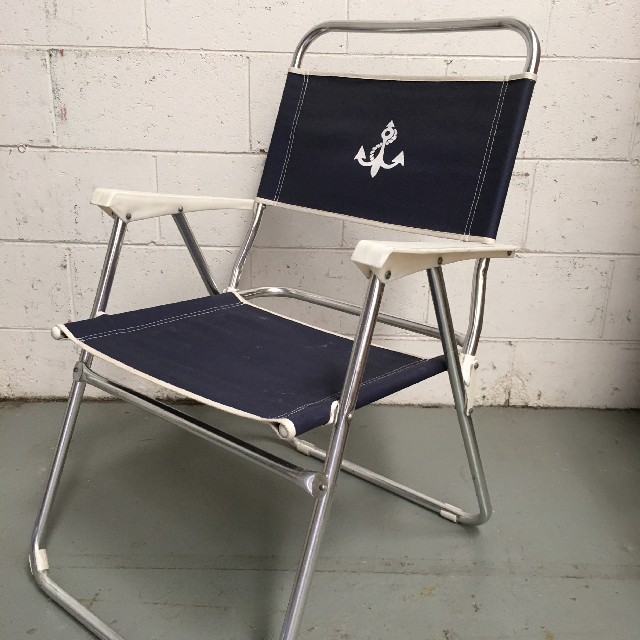 CHAIR, Beach - Navy w Anchor